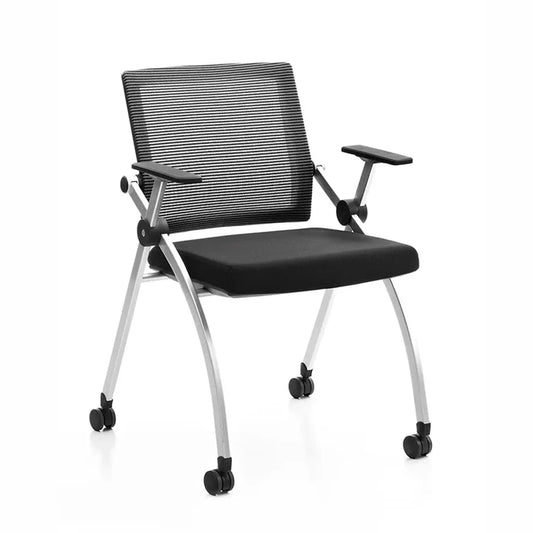 JMT-202058 Modern Mesh Training Chair with Fabric Upholstery, Adjustable Height, Casters, Stackable and Foldable for Meeting and Conference Rooms