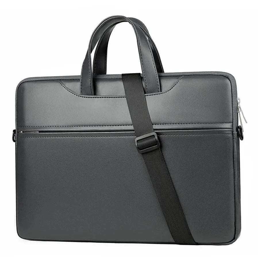 JMT-202122 Custom Logo Leather Laptop Briefcase Bag - Waterproof Organizer for Men and Women