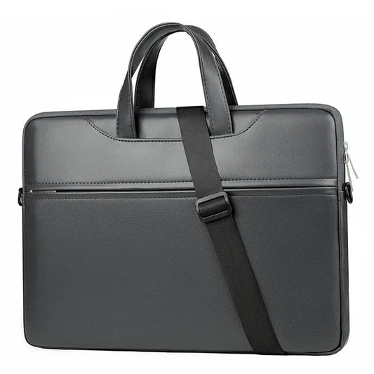 JMT-202122 Custom Logo Leather Laptop Briefcase Bag - Waterproof Organizer for Men and Women