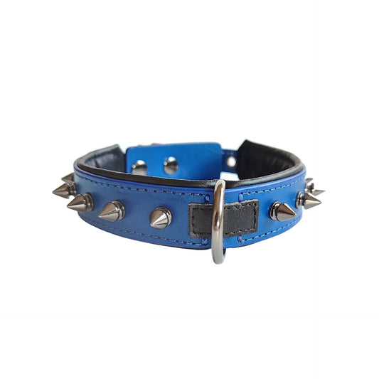 JMT-202122 Leather Dog Collar with Rivets - Available in Various Colors and Sizes
