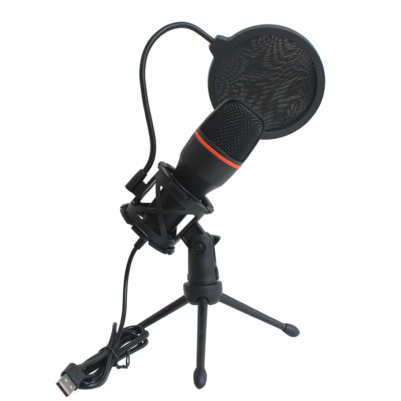 JMT-202122 USB Condenser Microphone for Live Recording with Tripod and Noise Reduction