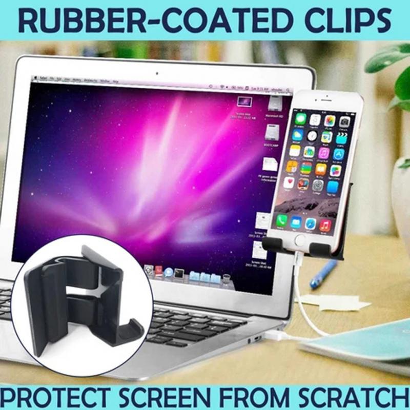 JMT-202314 Computer Monitor Side Mobile Phone Holder, ABS, Fits Edges Under 25mm