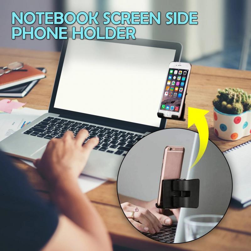 JMT-202314 Computer Monitor Side Mobile Phone Holder, ABS, Fits Edges Under 25mm