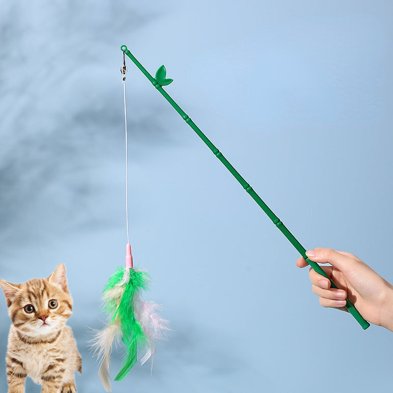 JMT-202314 Interactive Cat Feather Wand with Bell - Durable, Safe and Engaging Toy for Cats of All Ages