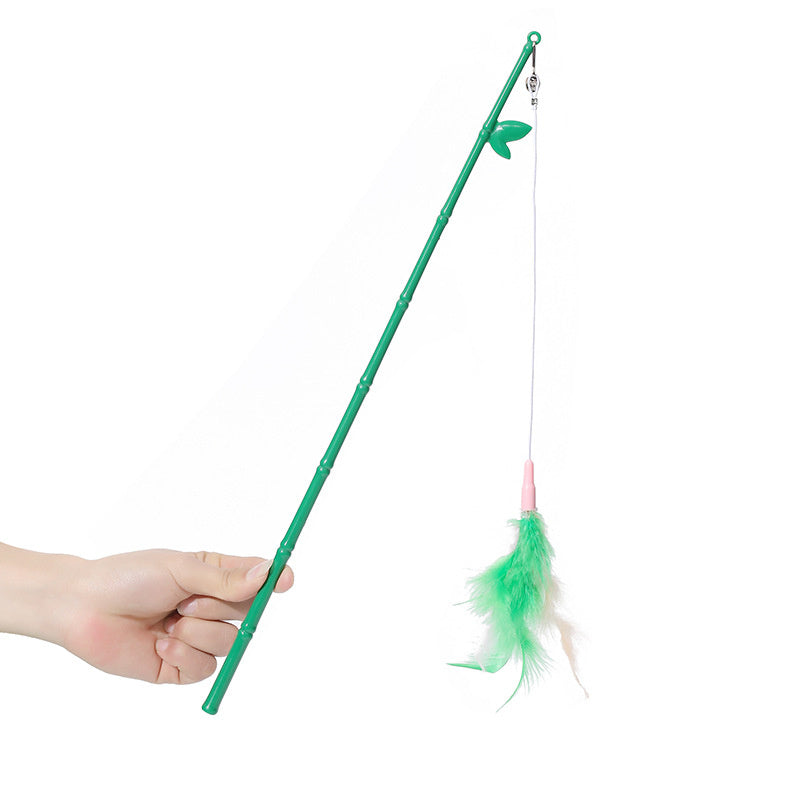 JMT-202314 Interactive Cat Feather Wand with Bell - Durable, Safe and Engaging Toy for Cats of All Ages