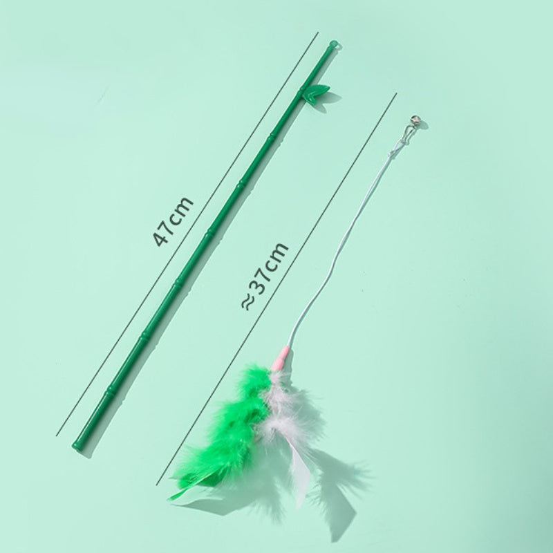 JMT-202314 Interactive Cat Feather Wand with Bell - Durable, Safe and Engaging Toy for Cats of All Ages