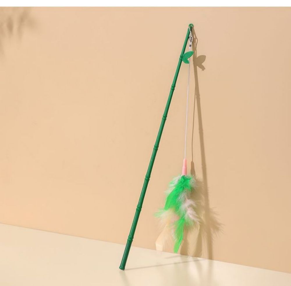 JMT-202314 Interactive Cat Feather Wand with Bell - Durable, Safe and Engaging Toy for Cats of All Ages