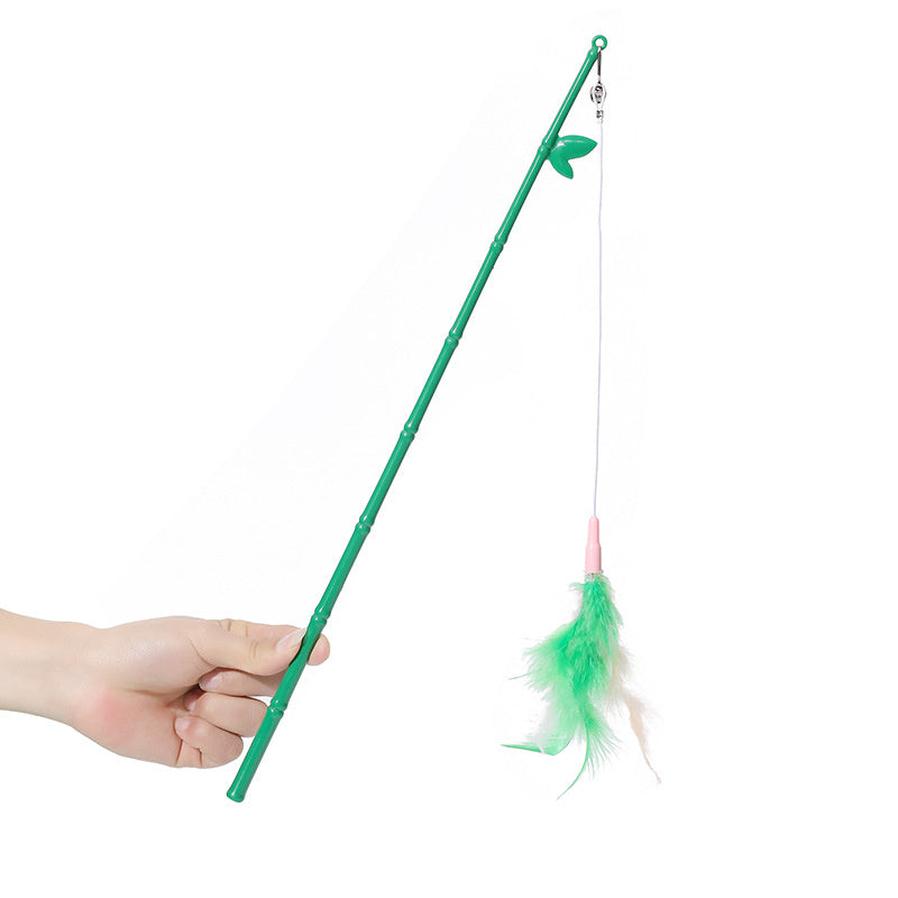 JMT-202314 Interactive Cat Feather Wand with Bell - Durable, Safe and Engaging Toy for Cats of All Ages