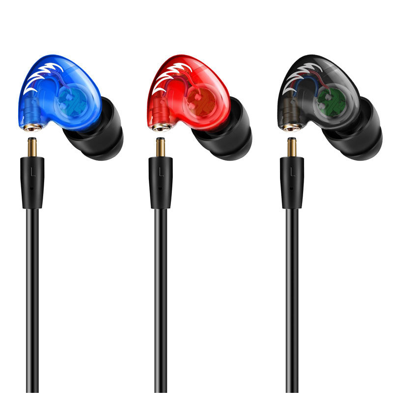 JMT-202442 F1 Pro Sports Heavy Bass HIFI In-Ear Headphones with Silicone Earplugs, 3.5mm Jack, Red or Blue