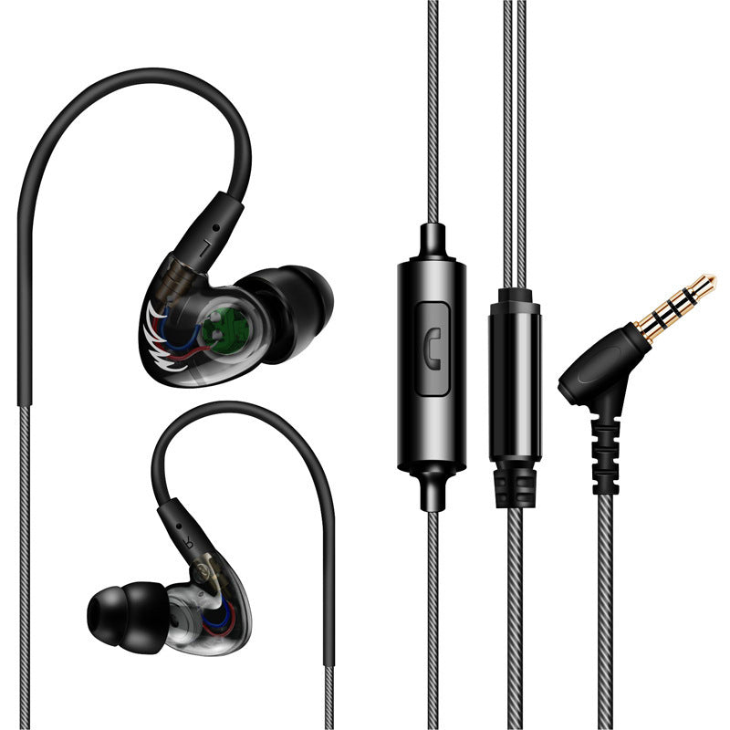 JMT-202442 F1 Pro Sports Heavy Bass HIFI In-Ear Headphones with Silicone Earplugs, 3.5mm Jack, Red or Blue