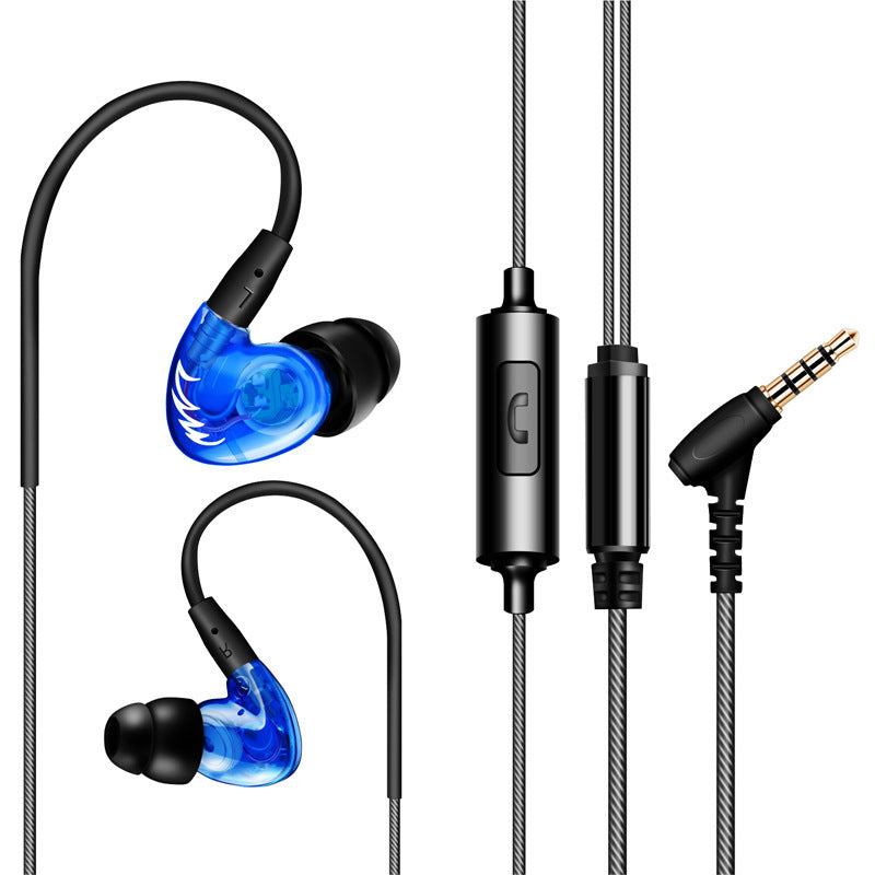 JMT-202442 F1 Pro Sports Heavy Bass HIFI In-Ear Headphones with Silicone Earplugs, 3.5mm Jack, Red or Blue