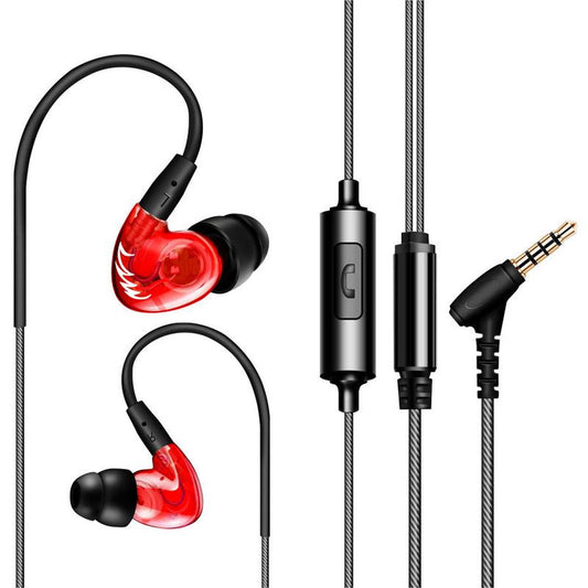 JMT-202442 F1 Pro Sports Heavy Bass HIFI In-Ear Headphones with Silicone Earplugs, 3.5mm Jack, Red or Blue