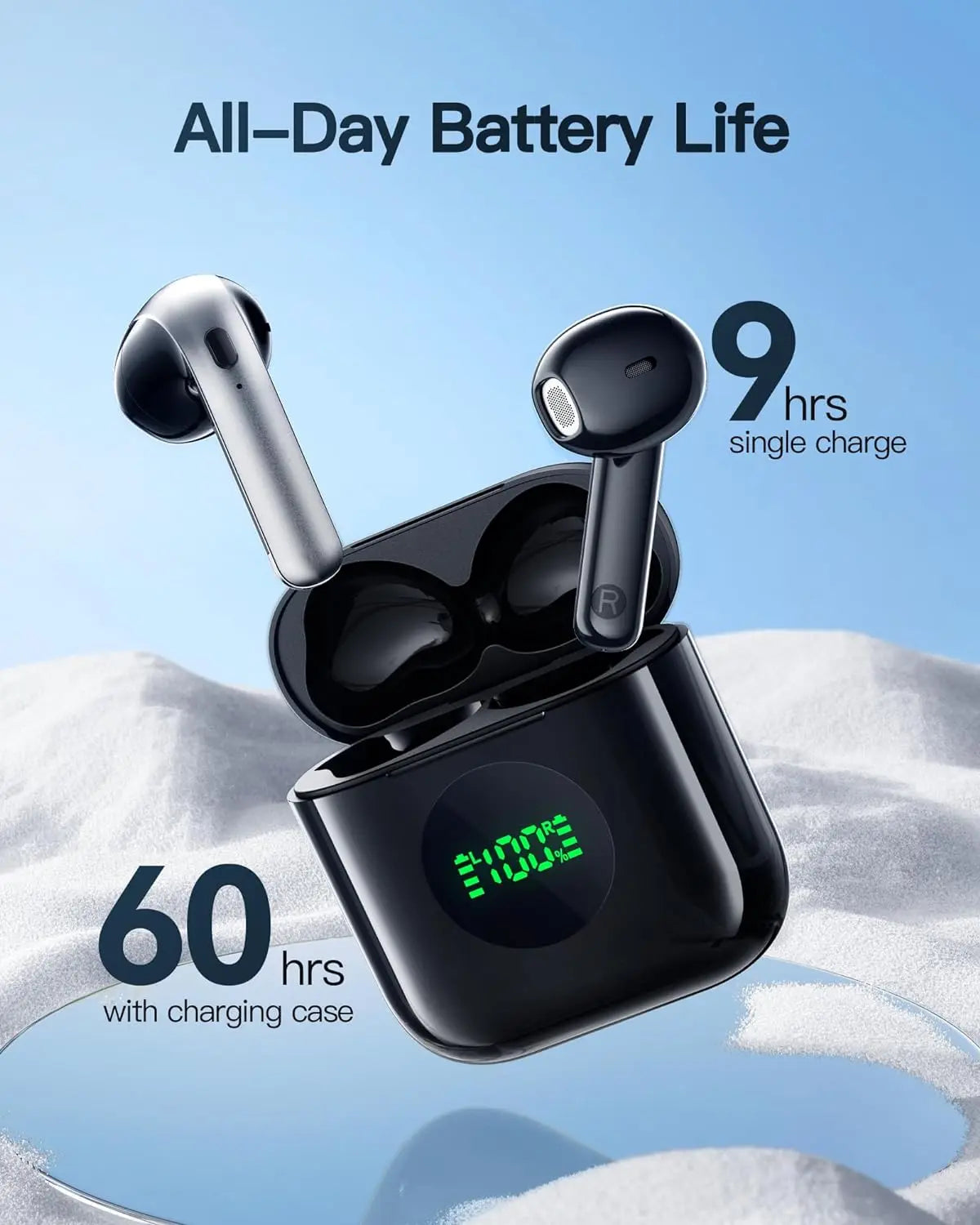 JMT-202634 TWS Gaming Wireless Earbuds with LED Display – High-Performance Bluetooth Headset for Mobile and Gaming Use