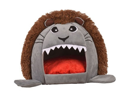 JMT-202762 Cozy Velvet Pet Tent Kennel for Small to Medium Pets - Yellow, Gray, Pink, Brown
