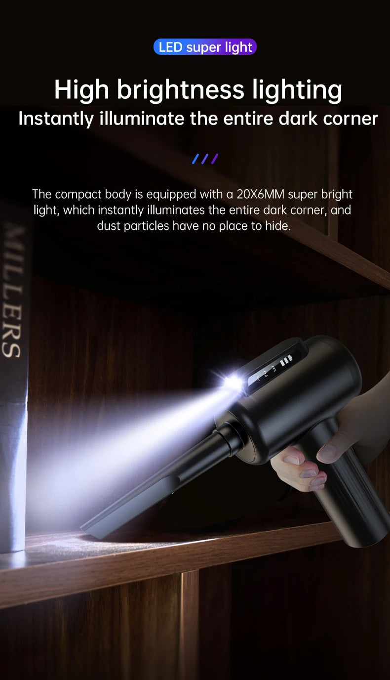 JMT-202762 High Power 14000Pa 4-in-1 Handheld Multifunctional Vacuum Cleaner for Car, Home, and Office - Wet/Dry Use