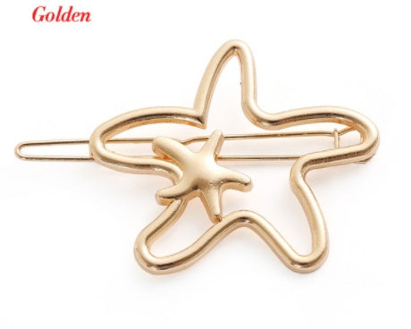 JMT-202826 Geometric Hairpin with White Crystal Accents - Alloy and Plastic/Resin Design