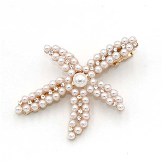 JMT-202826 Geometric Hairpin with White Crystal Accents - Alloy and Plastic/Resin Design