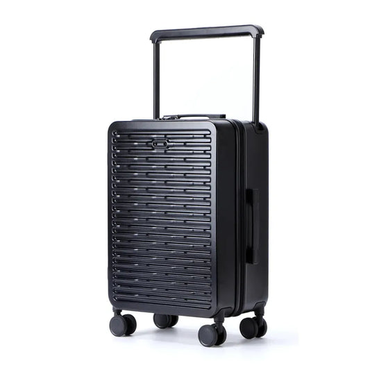 JMT-203018 Custom Logo Wide Aluminium Trolley Handle PC Travel Luggage Suitcase Set