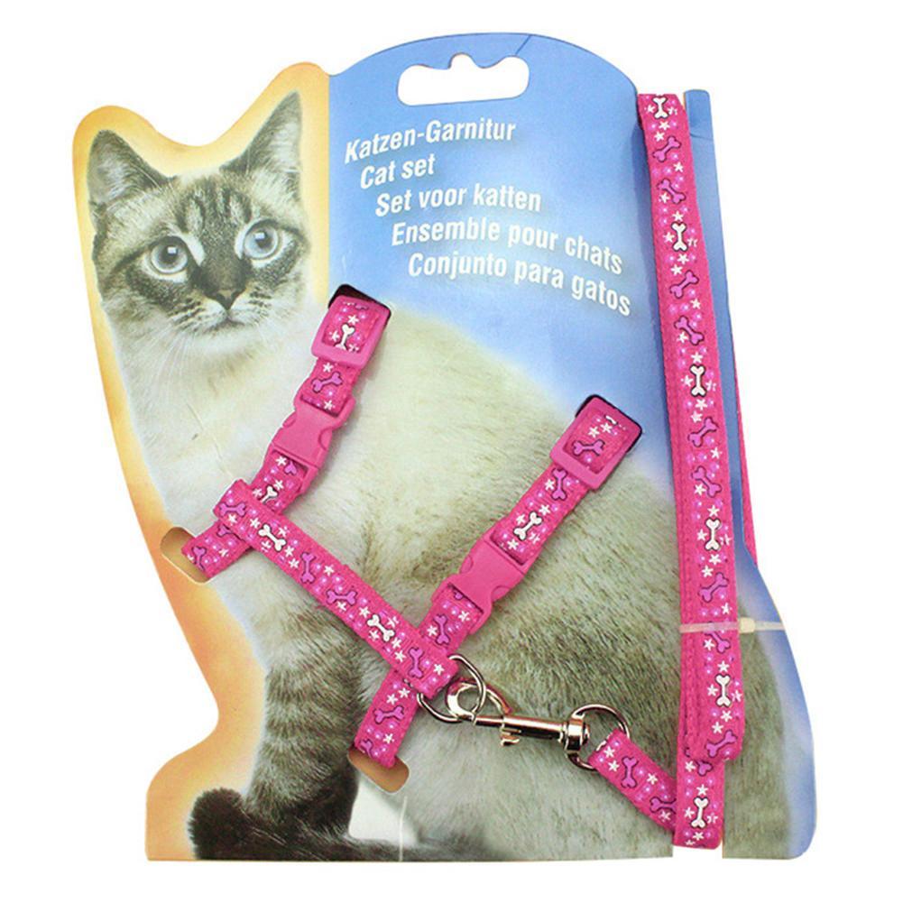 JMT-203082 Nylon Cat Vest with Towing Rope - Medium Size in Multiple Prints