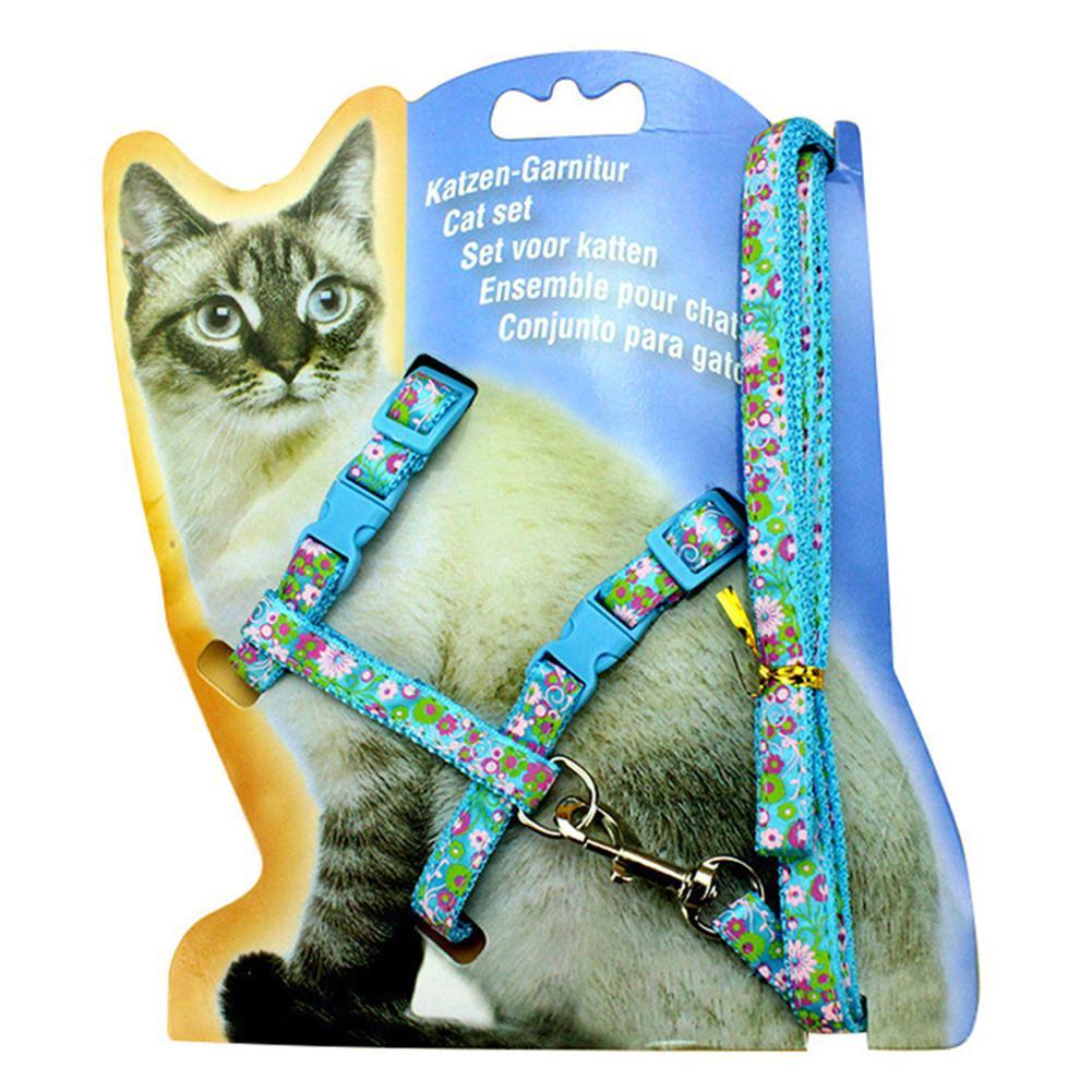 JMT-203082 Nylon Cat Vest with Towing Rope - Medium Size in Multiple Prints