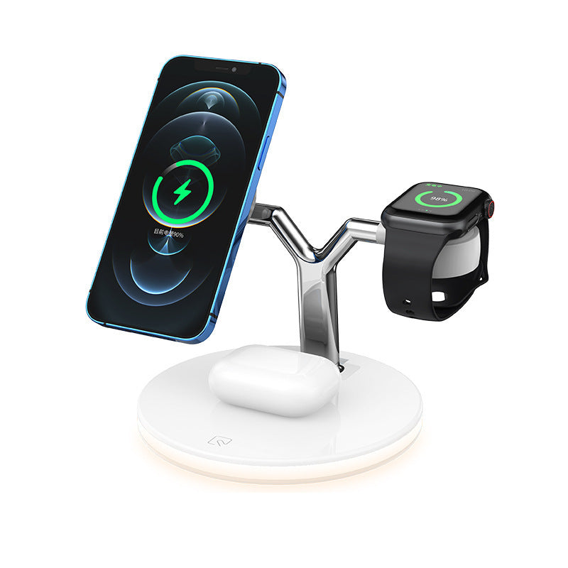 JMT-203146 15W Three-In-One Fast Magnetic Wireless Charger, Type-C Input, Available in Black and White