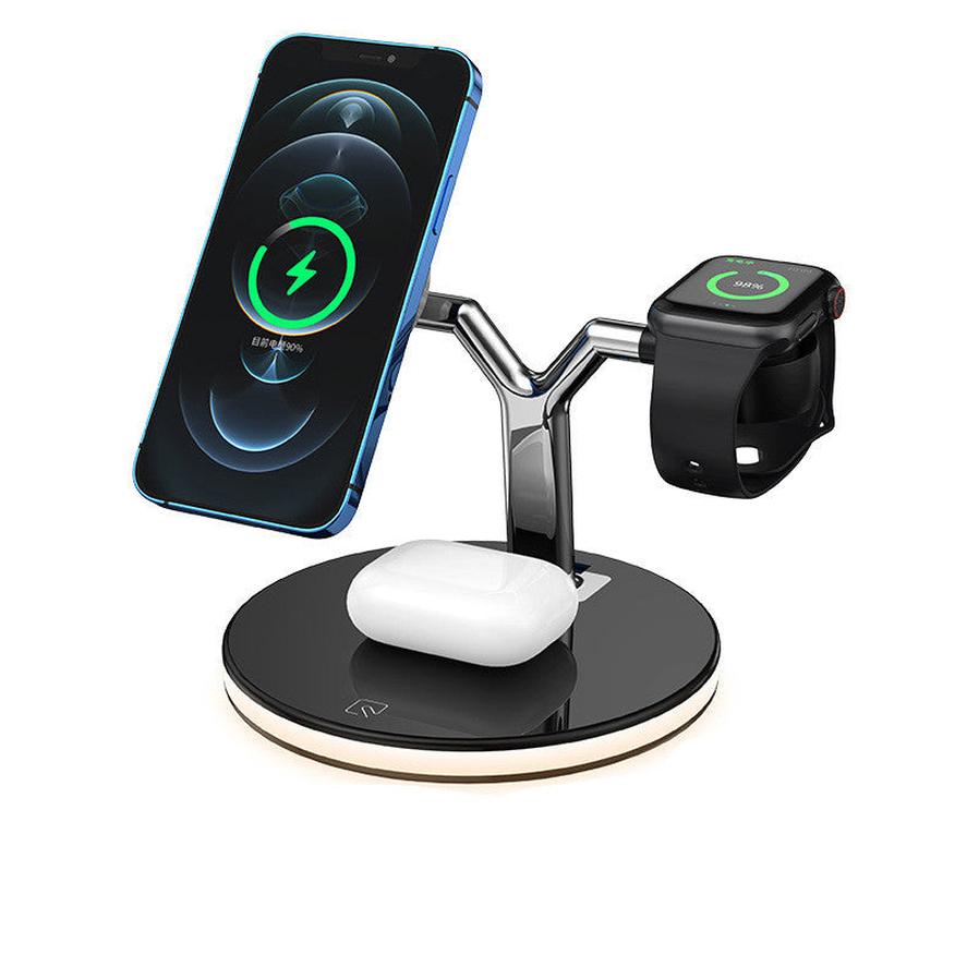 JMT-203146 15W Three-In-One Fast Magnetic Wireless Charger, Type-C Input, Available in Black and White
