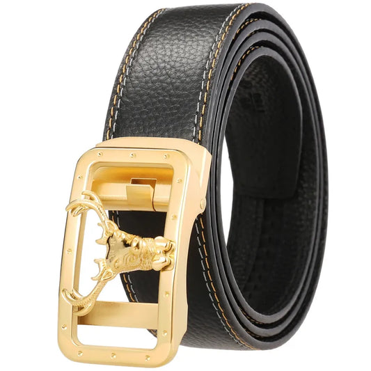 JMT-203210 Personalised Eagle Head Design Stainless Steel Buckle Leather Belt