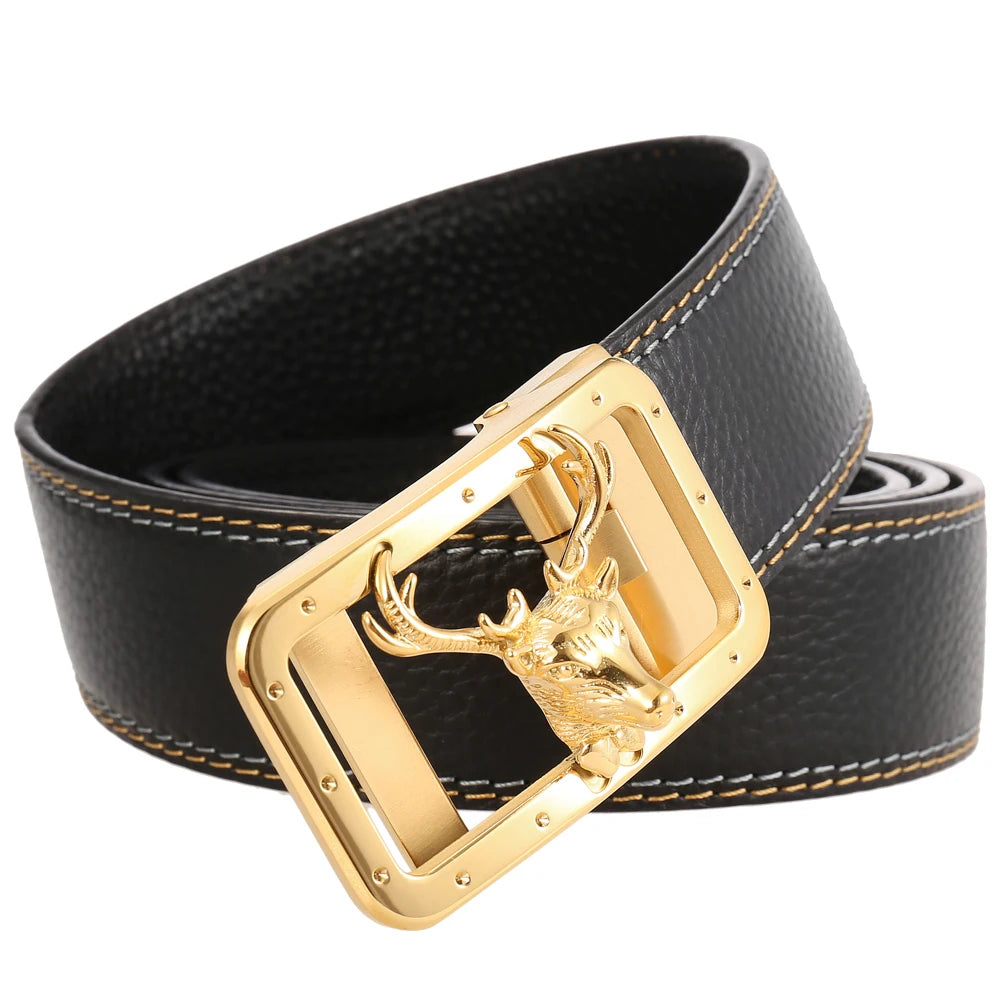 JMT-203210 Personalised Eagle Head Design Stainless Steel Buckle Leather Belt