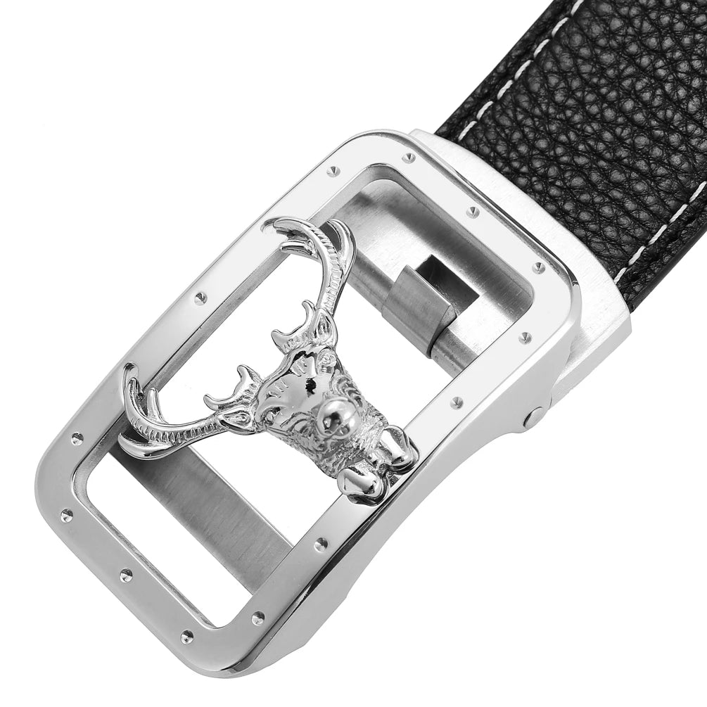 JMT-203210 Personalised Eagle Head Design Stainless Steel Buckle Leather Belt