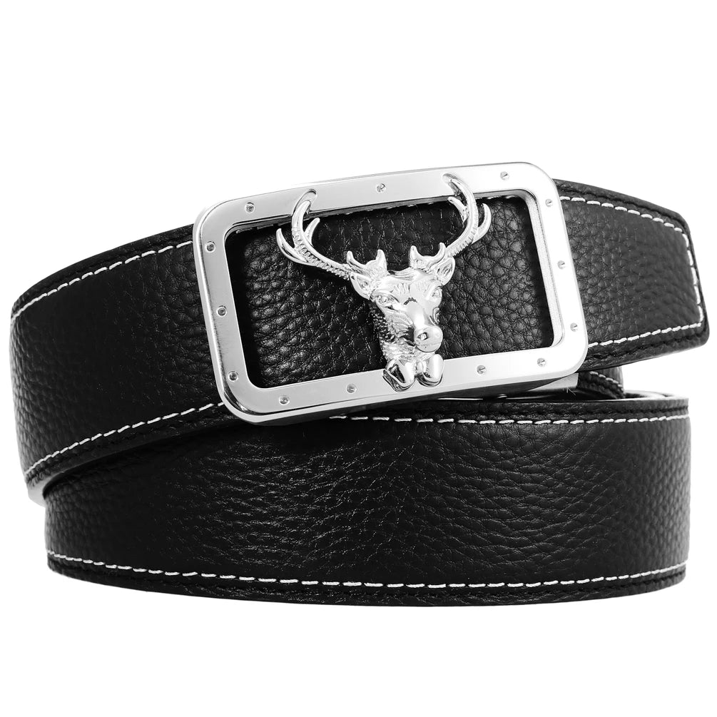 JMT-203210 Personalised Eagle Head Design Stainless Steel Buckle Leather Belt