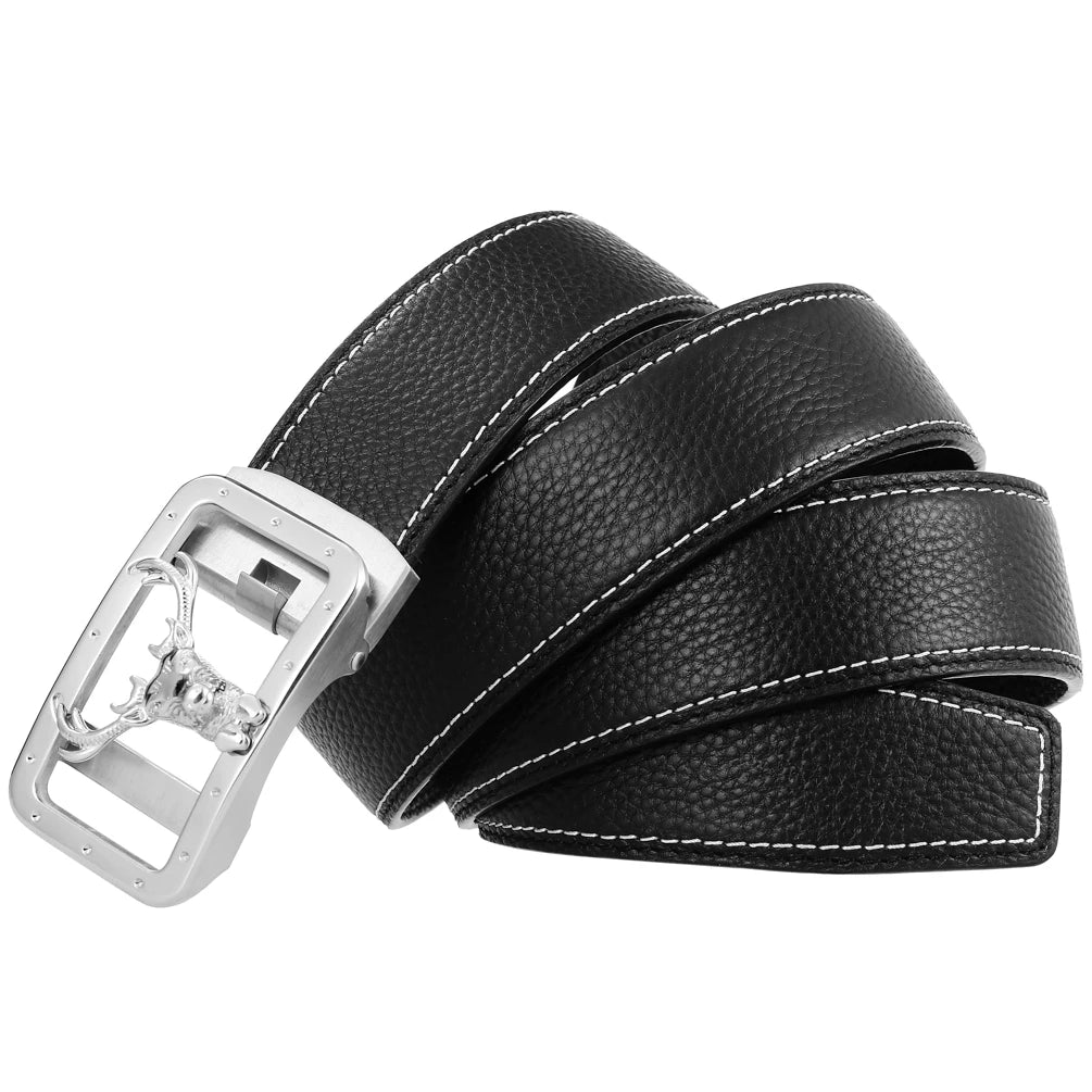 JMT-203210 Personalised Eagle Head Design Stainless Steel Buckle Leather Belt
