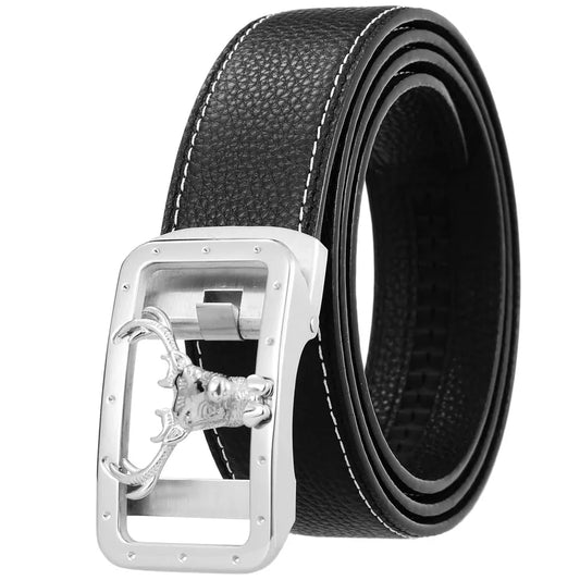 JMT-203210 Personalised Eagle Head Design Stainless Steel Buckle Leather Belt