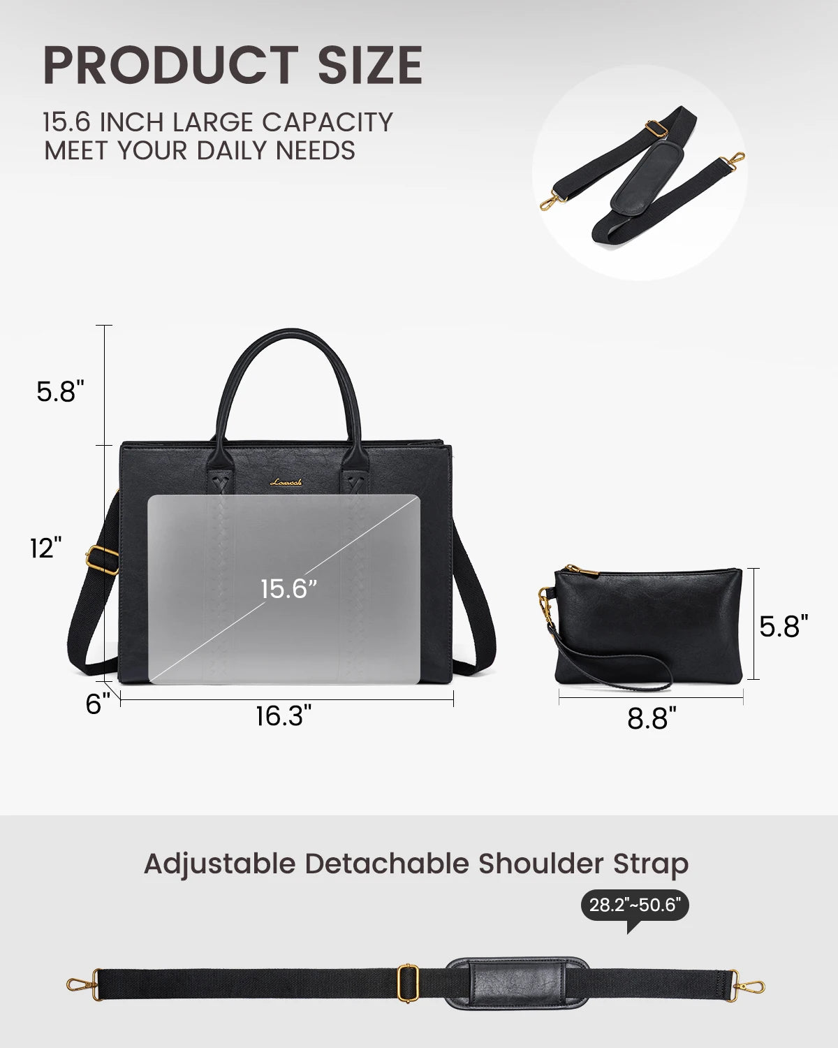 JMT-203274 Elegant 15.6in Ladies Handbags Set - Classic Top Handle Tote and Shoulder Bags for Work