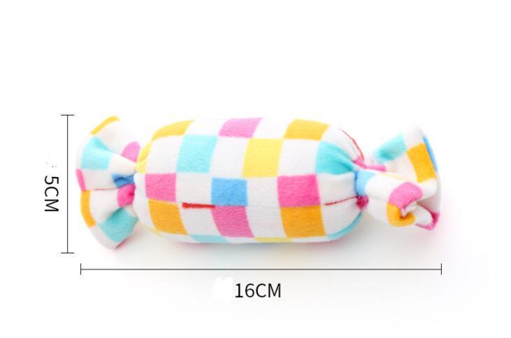 JMT-203274 Interactive Plush Dog Toy with Sound and Dental Cleaning Functions - Candy Square Puzzle