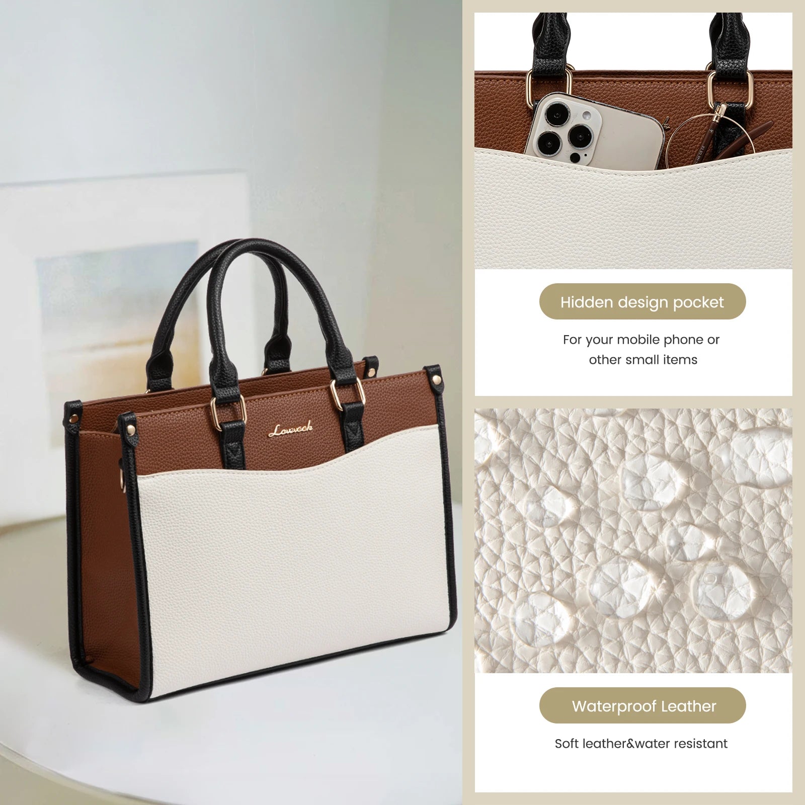 JMT-204426 Trendy Top Handle Satchel and Crossbody Tote Handbags for Women in Office and Business Settings