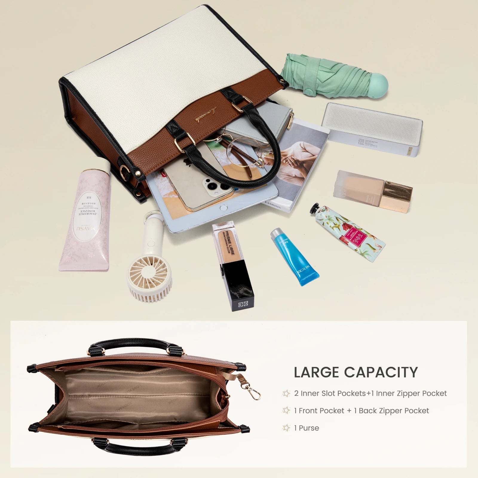 JMT-204426 Trendy Top Handle Satchel and Crossbody Tote Handbags for Women in Office and Business Settings