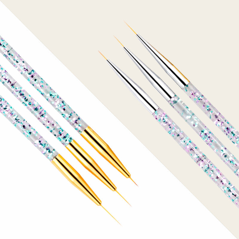 JMT-205002 3-Piece Nail Puller Pen Set for Precise Drawing - Gold & Silver Options