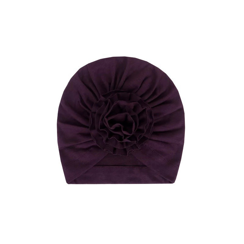JMT-205130 Bloom Flower Knot Headband for Toddlers - Elastic Infant Turban Beanie Cap, Soft Cotton Blend, Fall & Winter Wear
