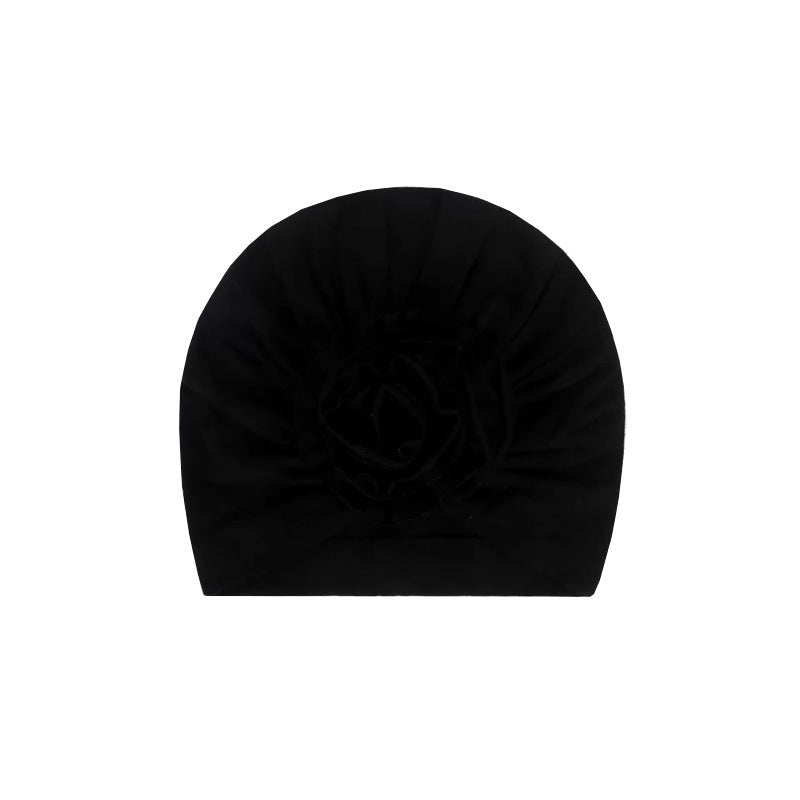JMT-205130 Bloom Flower Knot Headband for Toddlers - Elastic Infant Turban Beanie Cap, Soft Cotton Blend, Fall & Winter Wear
