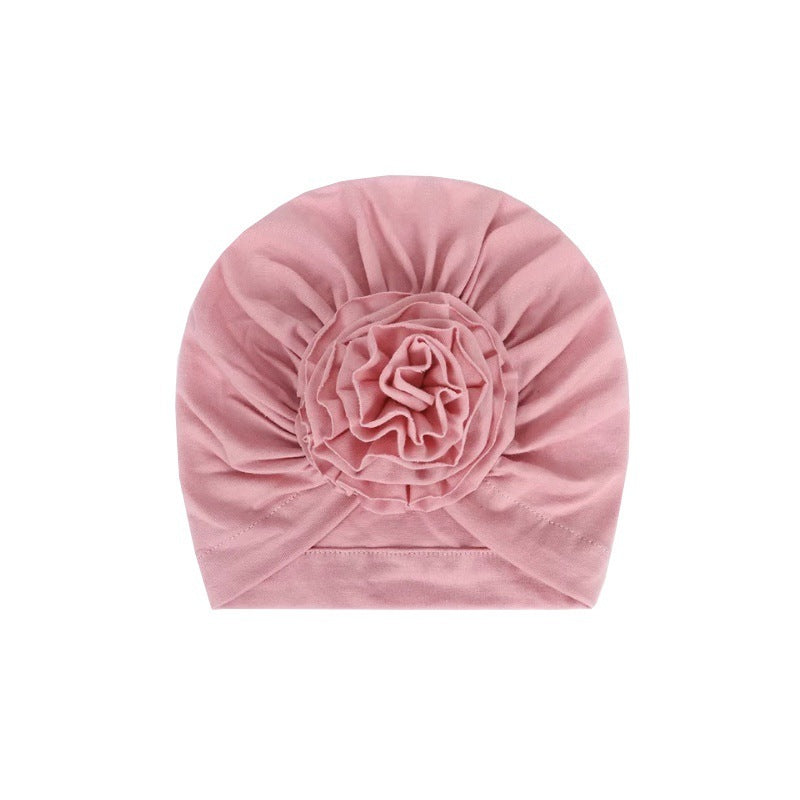 JMT-205130 Bloom Flower Knot Headband for Toddlers - Elastic Infant Turban Beanie Cap, Soft Cotton Blend, Fall & Winter Wear