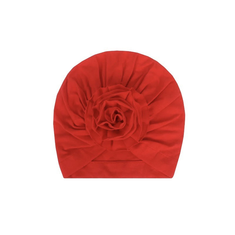 JMT-205130 Bloom Flower Knot Headband for Toddlers - Elastic Infant Turban Beanie Cap, Soft Cotton Blend, Fall & Winter Wear