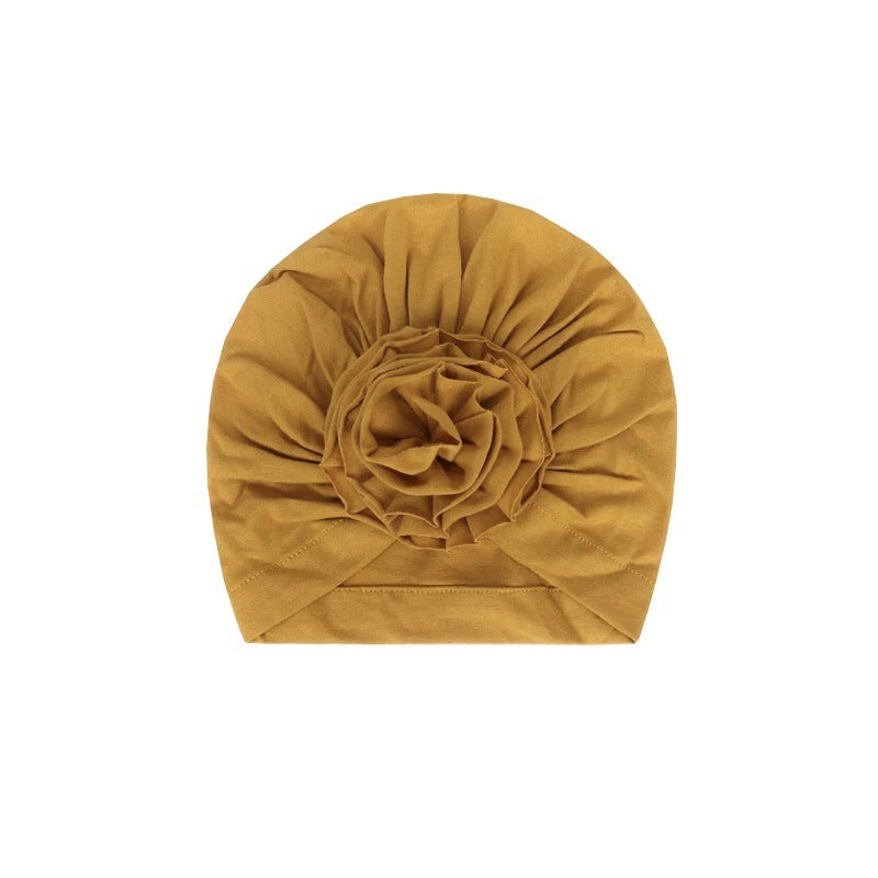 JMT-205130 Bloom Flower Knot Headband for Toddlers - Elastic Infant Turban Beanie Cap, Soft Cotton Blend, Fall & Winter Wear