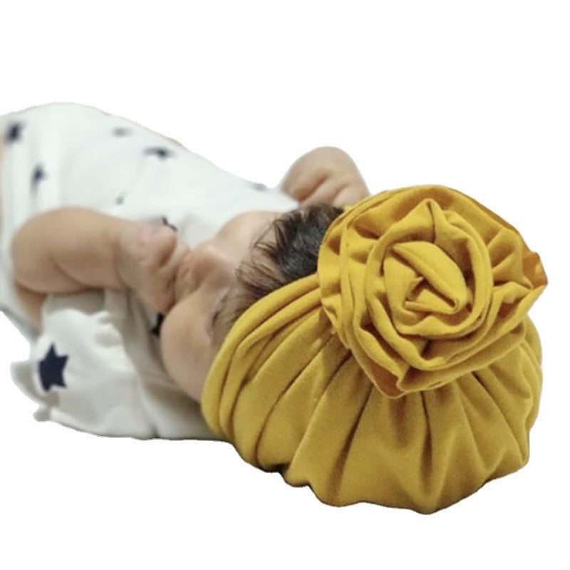 JMT-205130 Bloom Flower Knot Headband for Toddlers - Elastic Infant Turban Beanie Cap, Soft Cotton Blend, Fall & Winter Wear