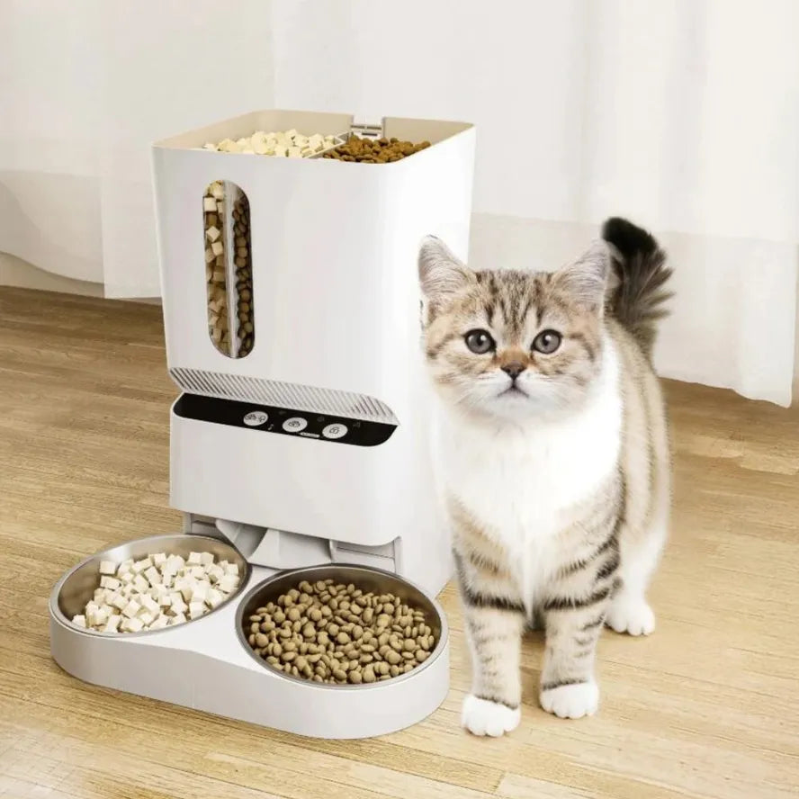 JMT-206282 Automatic Dual Bowl Smart Feeder for Dogs with Slow Feeding Function