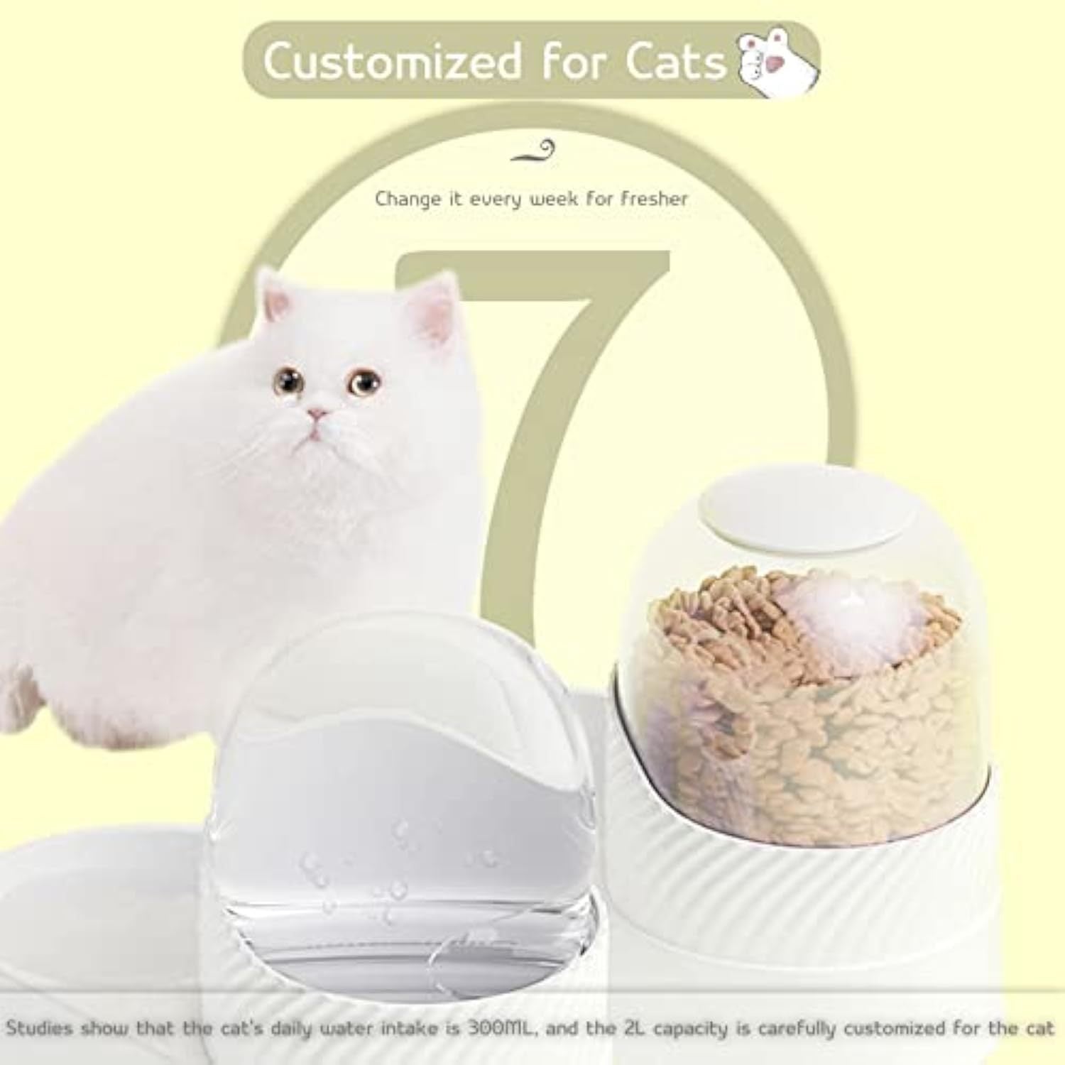 JMT-206730 Automatic Cat Feeder and Water Dispenser Set - 2L Capacity, BPA-Free Plastic, Easy to Clean, Ideal for Cats and Small Pets