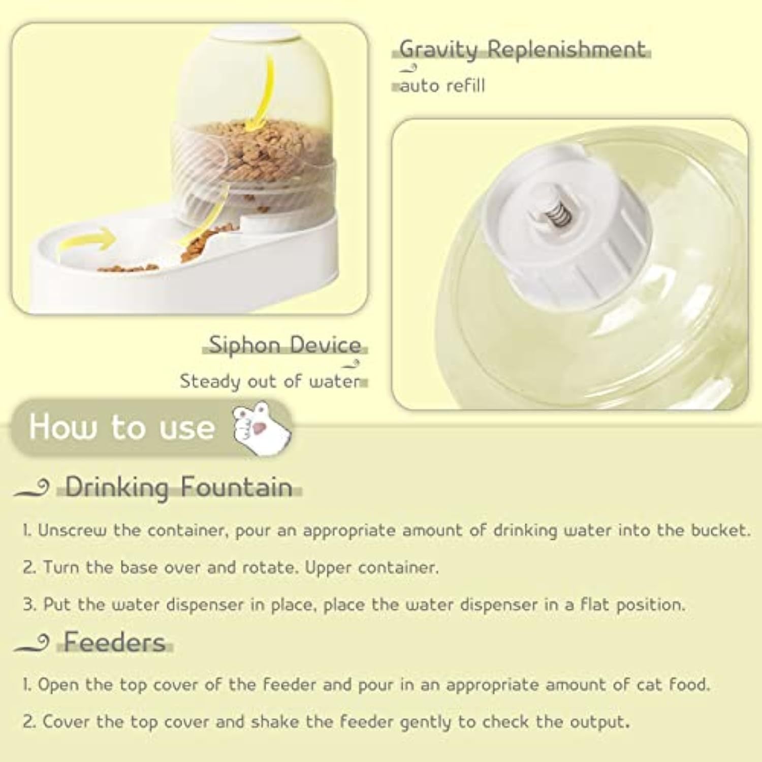 JMT-206730 Automatic Cat Feeder and Water Dispenser Set - 2L Capacity, BPA-Free Plastic, Easy to Clean, Ideal for Cats and Small Pets