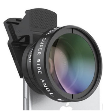 JMT-206922 Wide-Angle 10x Macro Lens for Mobile Phones - Aluminum Alloy & Optical Glass, Black