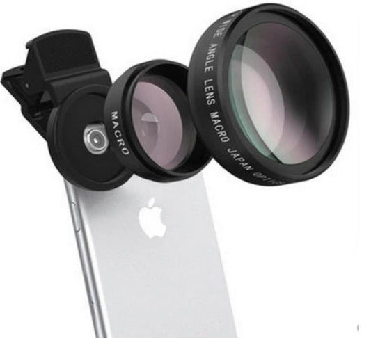 JMT-206922 Wide-Angle 10x Macro Lens for Mobile Phones - Aluminum Alloy & Optical Glass, Black