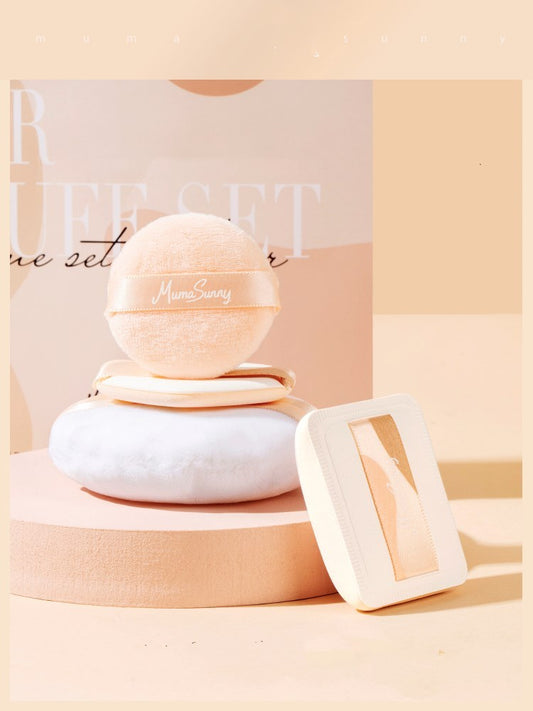 JMT-207178 Base Makeup Companion Puff Set for Adults - Versatile Makeup Application Tools in Yellow
