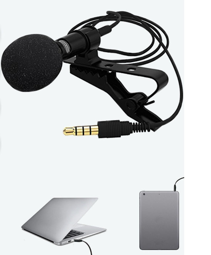 JMT-207242 Omnidirectional Lavalier Microphone with 3.5mm Plug for Voice Recording and Video Conferencing